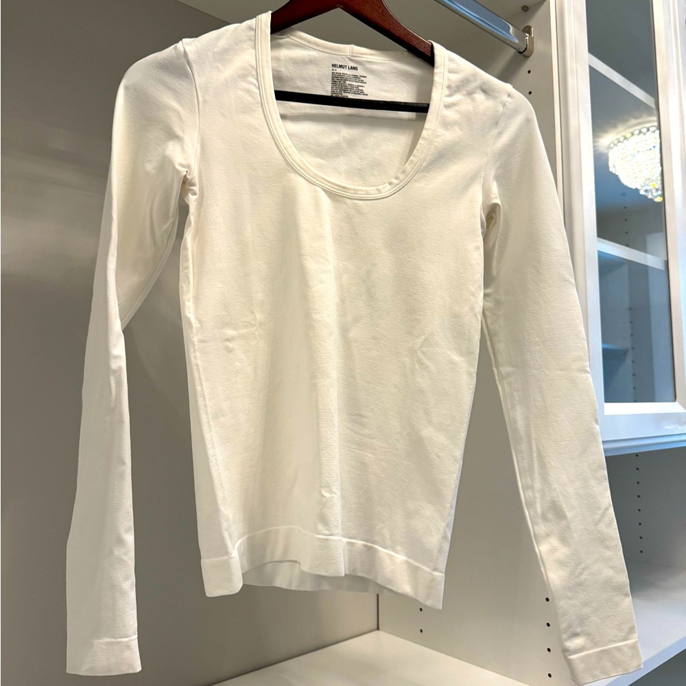 Helmut Lang - White long sleeve tee: XS